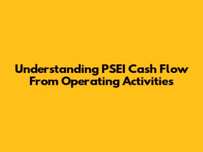 Understanding PSEI Cash Flow From Operating Activities