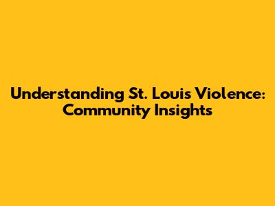 Understanding St. Louis Violence: Community Insights