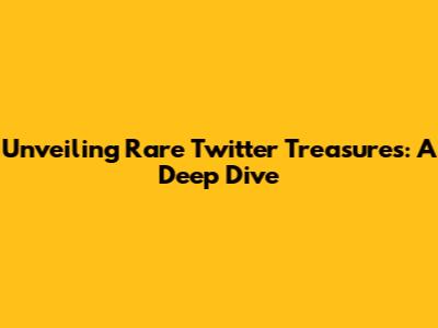 Unveiling Rare Twitter Treasures: A Deep Dive