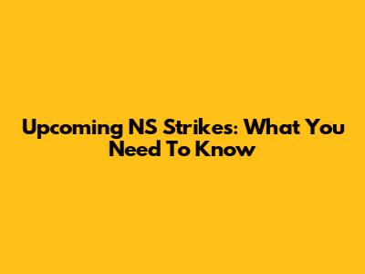 Upcoming NS Strikes: What You Need To Know
