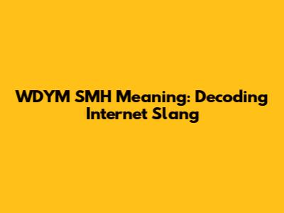 WDYM SMH Meaning: Decoding Internet Slang