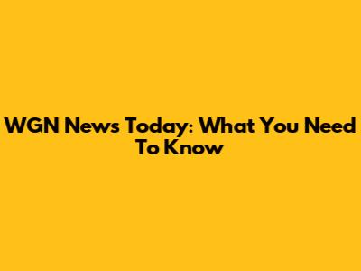 WGN News Today: What You Need To Know