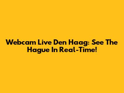 Webcam Live Den Haag: See The Hague In Real-Time!