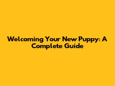 Welcoming Your New Puppy: A Complete Guide