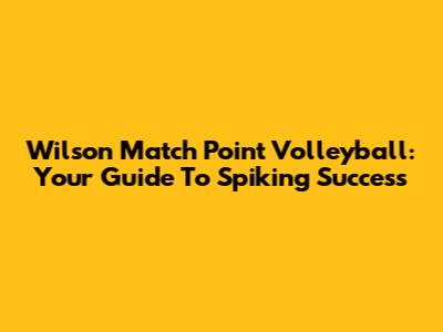 Wilson Match Point Volleyball: Your Guide To Spiking Success