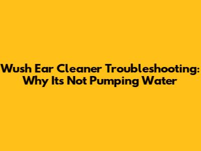 Wush Ear Cleaner Troubleshooting: Why It's Not Pumping Water